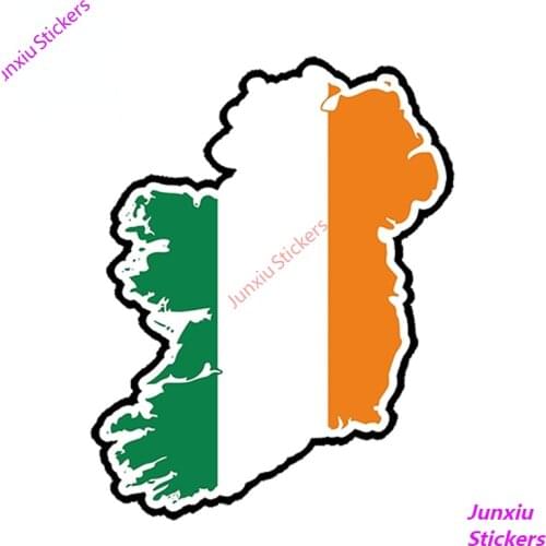 Car Sticker and Fine Decal IRELAND FLAG BUMPER DECAL MAP FLAG Car Sticker Bumper Camper Yacht Waterproof Accessories PVC13x10cm