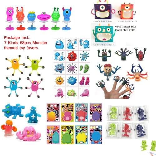 FreeShip Monster themed Toy Finger puppet Crawler Jump Tattoo Sticker Sand Alive Sticky Creature Asst.Party favor for kids child