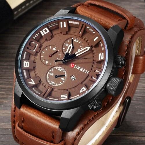CURREN Hot Sale Men Watches Fashion Creative Quartz Leather Strap Wristwatch Date Male Clock Reloj Hombre 2019