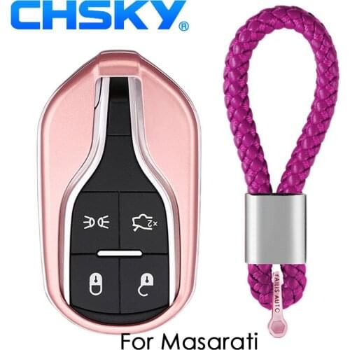 CHSKY Car Styling Soft TPU Car Key Case Shell Braided Buckle For Maserati Car key Cover Case Car Accessories