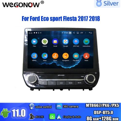 For Ford Eco sport Fiesta 2017 2018 DSP IPS 9"Android10.0 8Core 64G ROM 4G RAM Car DVD Player GPS map RDS Radio wifi 4G BT5.0