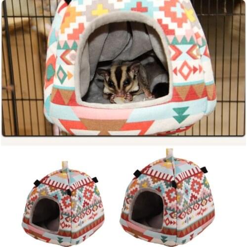 Pet Hamster Tent Winter Warm Sugar Glider Hammock Cage Sleeping Bed Small Animal Guinea Pigs House Habitat Nest Cube Hide Cave