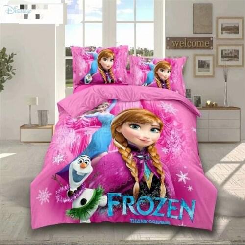 Home Textile Disney Frozen Printed Bedding Set Children Cartoon Anna Elsa Bed Cover Set Duvet Cover Bed Sheet Pillowcase 2/3pcs