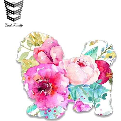 EARLFAMILY 12cm x 10.4cm Shih Tzu Art Decal Dog Mom Gift for Dog Lover Dog Mom Decal Bumper Stickers Car Styling Car Sticker