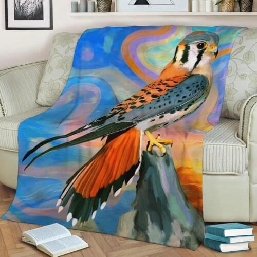BIRD Flannel Throw Blanket 3D Printed Keep Warm Sofa Child Blanket Home Decor Textiles Dream Family Gift