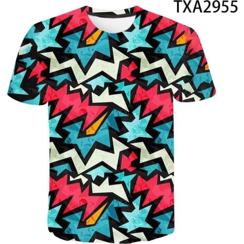 Summer 3D T Shirts Graffiti Casual Men Women Children Fashion Short Sleeve Cool Boy Girl Kids Printed T-shirt Interesting Tops