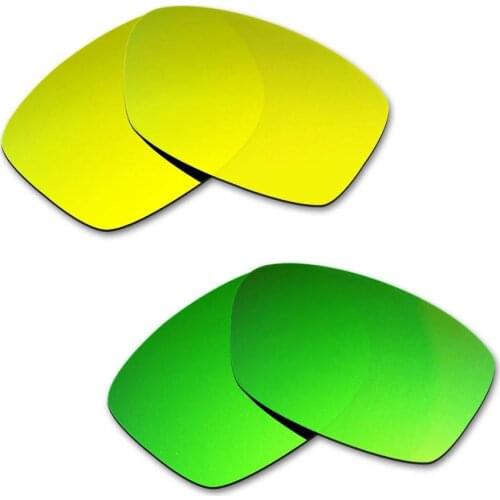 HKUCO For Jupiter-Squared Sunglasses Replacement Polarized Lenses 2 Pairs - Gold&Green