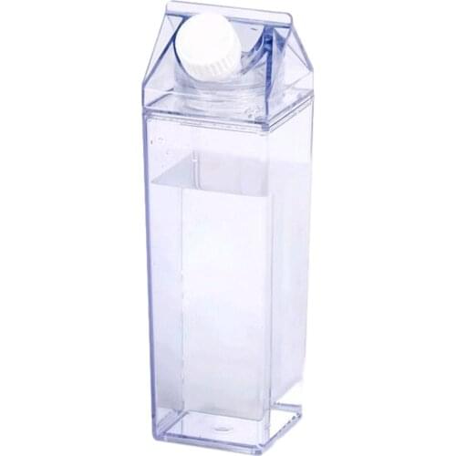 500ML Milk Carton Water Bottle Transparent Design Portable Leak Proof Juice Cup Beautiful And Practical For Sports superb