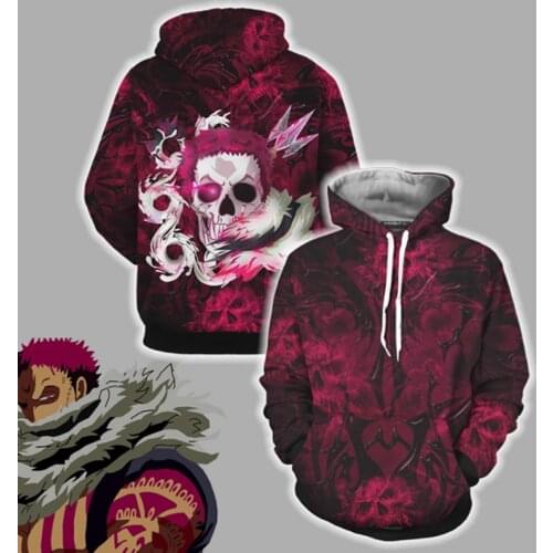 Anime Charlotte Katakuri Cosplay Costume ONE PIECE Hoodie 3D Printed Hooded Thin Coat Sportswear Halloween
