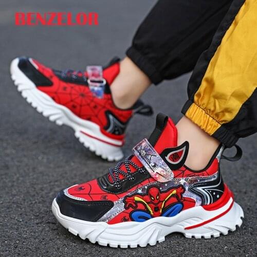 BENZELOR Boys Sneakers Kids Shoes For Girls Young Children Comfortable Breathable Fashion Cartoon Little Boy Casual Chaussures