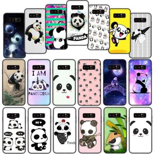 Cute Panda Soft Cover Case for Samsung Galaxy Note 8 9 A01 A60 M10 M20 M30 M40 M30S S8 S9 Plus
