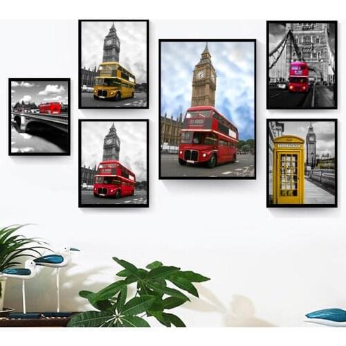 Nordic Wall Art Decorative Pictures City London Paris Street Landscape Canvas Posters and Prints Paintings for Living Room Decor