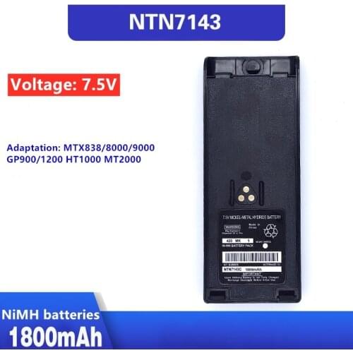 7.5V 1800mAh NiMH Radio Battery NTN7143 For Motorola Walkie Talkie MTX838/8000/9000 GP900/1200 HT1000 MT2000 Two Way Radio