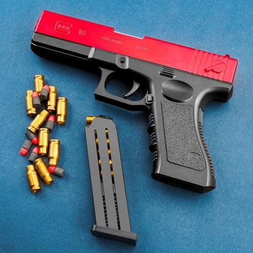 New Glock Toy Pistol Plastic EVA Foam Darts Bullets Gun Simulation Model Pistol Beginner Aim Train Handgun Air Gun Boys DIY Gift