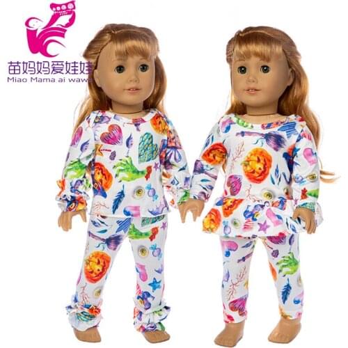 Dolls clothes Halloween pajama suit for 43cm baby doll oufit 18 inch american doll winter clothes baby girl birthday gift