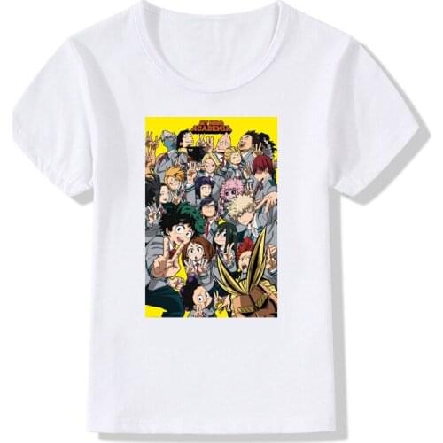 Baby Boys and Girls Anime Boku No Hero Academia Cartoon T shirt Kids My Hero Academia Funny Clothes Children Tops Baby T-shirt