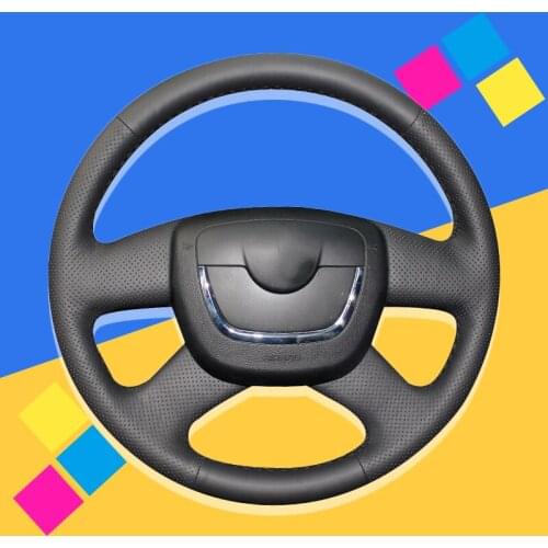 Auto Braid On The Steering Wheel Cover for Skoda Octavia 2009-2013 Citigo 2011-2012 Roomster Fabia 2009-2012 Superb Yeti Car DIY
