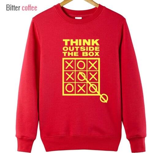 Autumn and winter NEW Fashion Think Outside The Box Funny Cool Creative Mens Men Hoodies Men O Neck Casual Hoodies