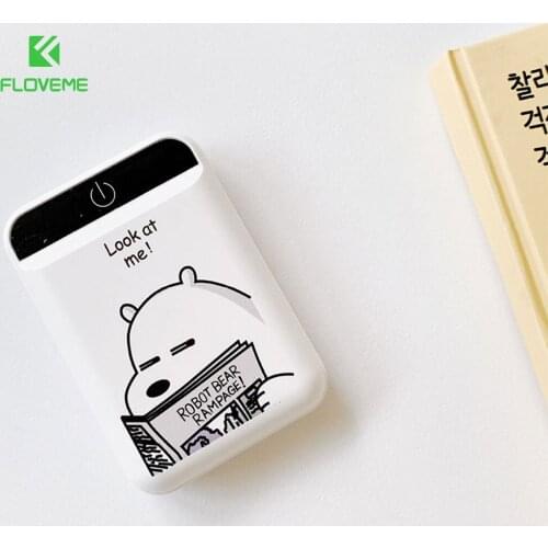 FLOVEME Cartoon Mini Power Bank 10000mAh Power Bank 4800mAh External Battery Portable Fast Charger For Xiaomi Samsung Charger