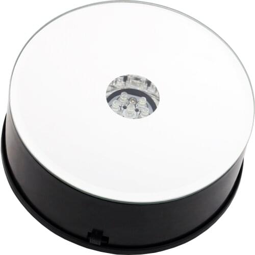 Durable Powerfrugal LED Acrylic Diamond Jewelry Rotary Display Table with Mirror