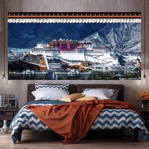Psychedelic Tapestry Tibetan Plateau Scenery Wall Decor Background Bedroom Carpet Wall Hanging