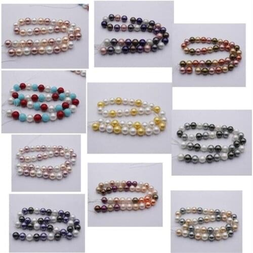 Multicolor Shell Pearl Beads Natural Round Loose Spacer Finding Beads For Jewelry Making Diy Necklace Bracelet 15" 4/6/8/10/12mm