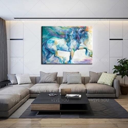 Realism High Quality Cute Handsome Horse Canvas Handmade Abstract Oil Painting Home Decor Oil Painted Artwork Best Gift