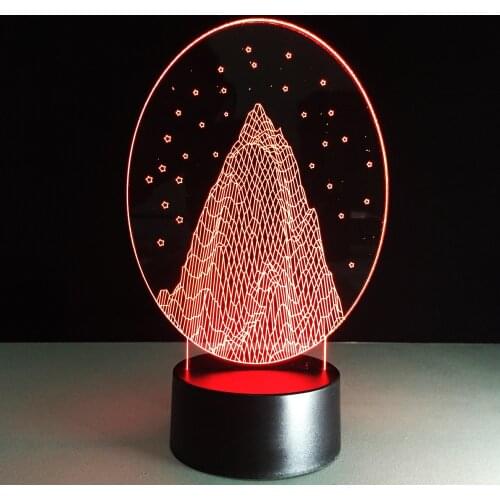 Snow Mountain LED Night Light Novelty 3D Bulbing RGB Gradient illusion Art Mood Lamp Visual Office Decor Party Birthday Gifts