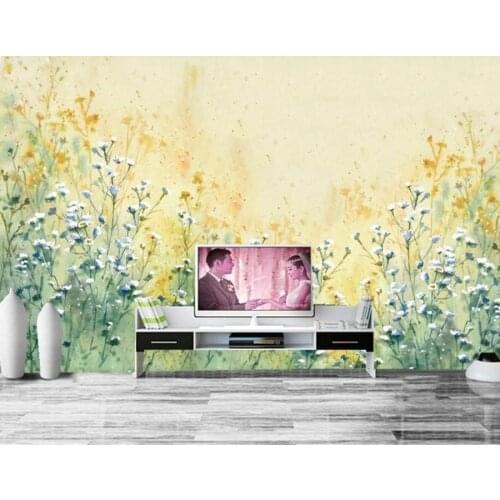 Modern minimalist hand-painted flower painting papel de parede,restaurant living room TV sofa wall bedroom 3d wallpaper murals