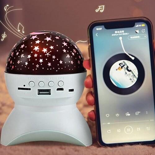 Colorful Starry projector lamp DJ Disco LED Stage Lights USB Wireless Bluetooth Speaker Music Romantic Atmosphere Night light