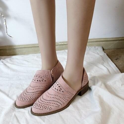 Heels for Women Casual Slip on Loafers Pointed Toe Chunky Block Low Heel Shoes Cut Out Office Dress Comfy Casual Booties