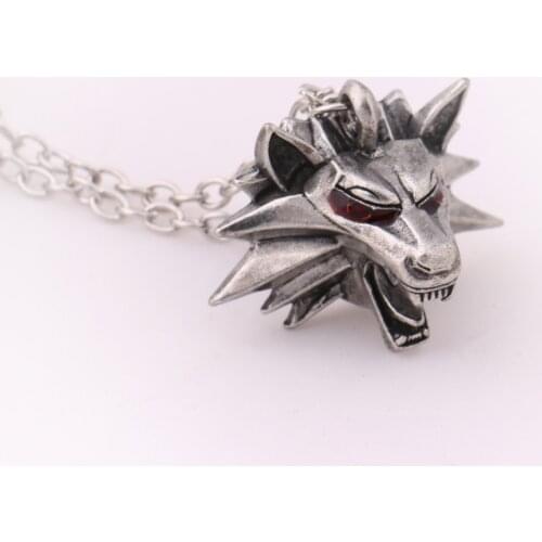 Wizard 3 Wild Hunt Game Pendant Necklace Geralt Cosplay Metal Link Chain Men Medallion Necklaces XMAS GIFTS Jewelry Wholesale