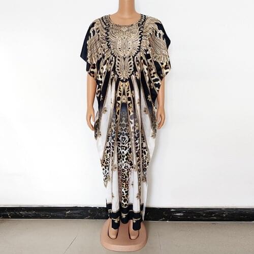 African Fashion Dresses For Women High Quality Ankara Print Design Stripe Bat Sleeve Maxi Dress Africa Female Vestidos Robe