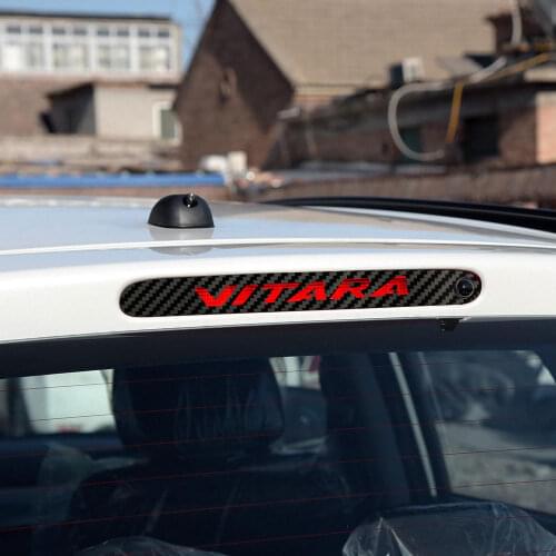 1pcs Carbon Fiber Stickers and Decals High Mounted Stop Brake Lamp Light Cover Sticker Car Styling for Suzuki Vitara