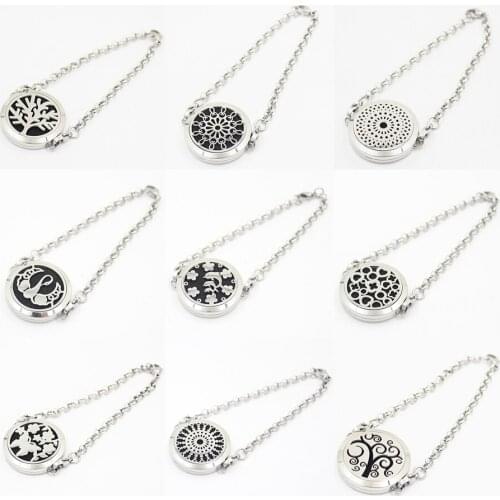 10pcs/lot Stainless Steel 2017 New Design High Quality Essential Oil Diffuser Perfume Locket Bracelet