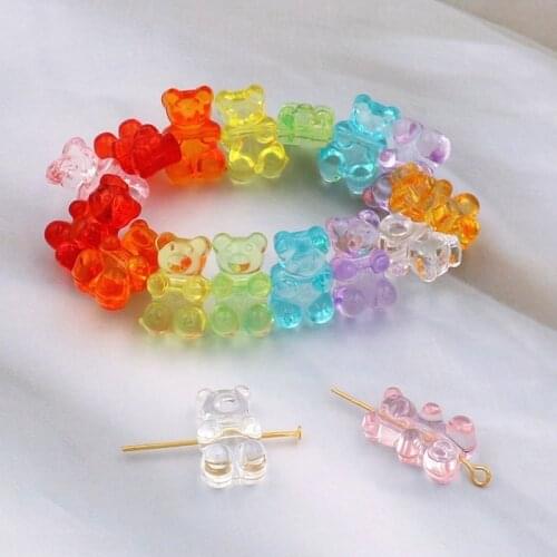 10pcs Gummy Bear Charms For Bracelet Making Necklace Jewelry Mkaing Animals Charms Pendant With Holes DIY Jewelry Findings