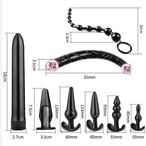 10 Pcs Vibrator Butt Anal Plug Set Vibration Sensuality Vibrating Butt Beads Kit Sexual prostate massager Sex Toys For Couples