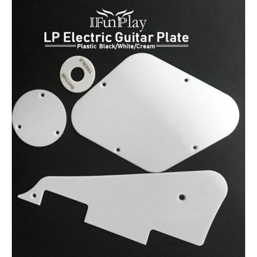 12pcs Electric Guitar Pickguard Scratch Plate Control Cavity Cover Switch Cavity Cover Plate for LP Electric Guitarra White
