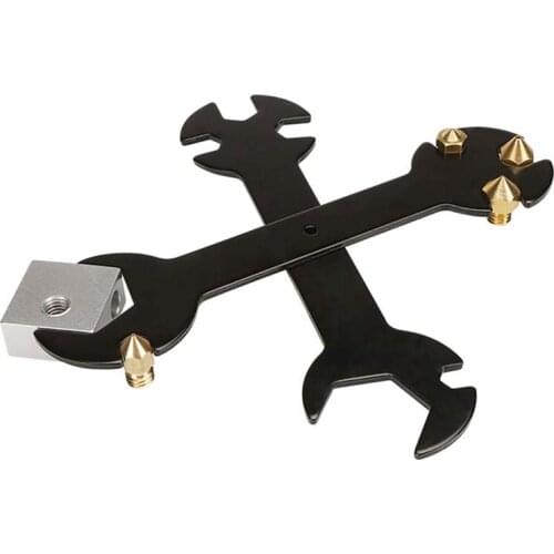 2Pcs 3D Printer Wrench 5 in 1 Multi-Function Upgrade DIY Wrench Spanner Nozzle Change Tool for MK8 MK10 UM2 E3D V6 Extruder