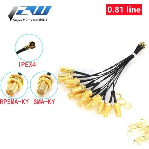 5-piece SMA / RP-SMA female to MHF4 IPEX IPX RF plug Pigtail cable for Mini 0.81mm PCI card intel WIFI Board 10cm 15cm 20cm 30cm