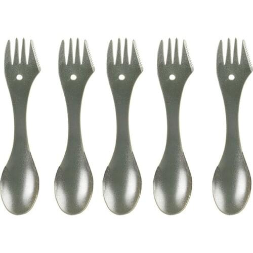 5 Pcs Outdoor Camping Picnic Portable Multi-Purpose Fork And Spoon Tableware Spork