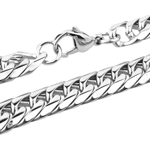 Stainless Steel 11mm Wholesale Men Women Necklace Hip Hop Jewelry Curb Cuban link Chains Mens Necklace Or Bracelet 7-40inches