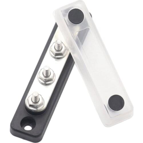 Auto Marine 4 Stud Bus Bar Terminal Power and Ground Junction Distribution Block 100 Amp