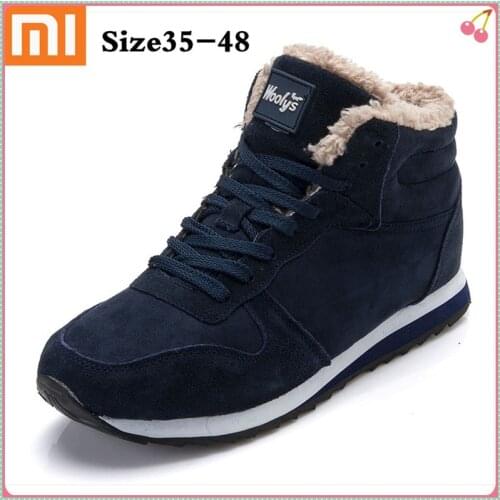 Xiaomi Unisex Boots Men Women Winter Warm Fur Snow Boots Ankle Boots Winter Boots for Men Women Winter Plush Sneakers Plus Size
