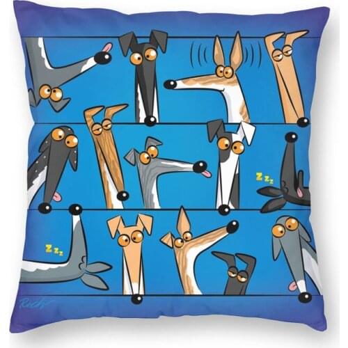 Whippet Dog Cushion Covers Sofa Decoration Greyhound Sighthound Square Throw Pillow Case 45x45