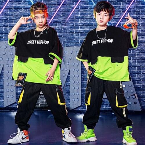 Kids Show Stage Wear Clothing Sweatshirt Jogger Cargo Pants For Girls Boys Ballroom Hip Hop Jazz Dance Costume Clothes Set
