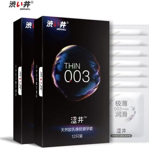 DRY WELL Condoms for Sex Ultra Thin Lubricated Natural Latex Condoms Ultra Sensitive Natural for Sex Pleasure