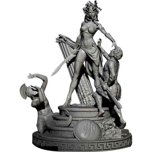 1:32 Scale Resin Figure Unpainted Model Kit Figure Queen Medusa Unpainted Collect Unassambled Q7w3