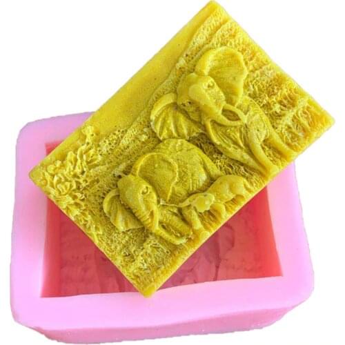 Soap Mold DIY Elephant Shaped Silicone Mold 3D Craft Soap Mould Fondant Cake Decorating Baking Tools Soap Molds for Soap Making