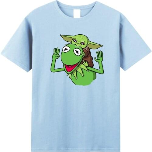 Star Wars T Shirt Men Funny Cartoon Baby Yoda Graphic Tees Tops Male Kawaii Manga Printed Streetwear T Shirt Casual Male T-shirt
